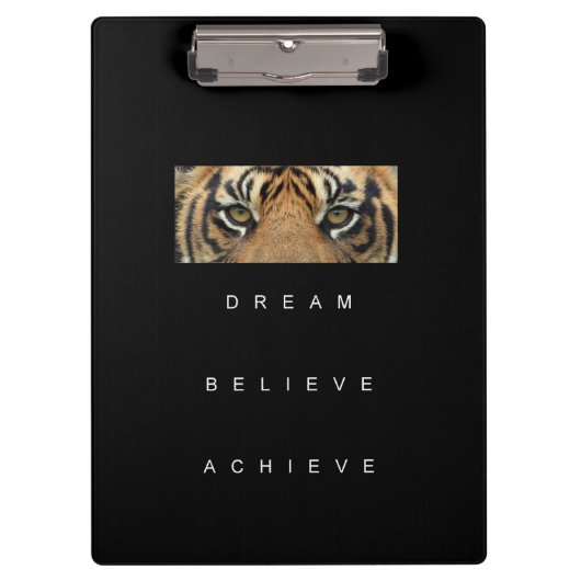 Elegant Self Improvement Quote Tiger Eyes Modern Klembord (Voorkant)