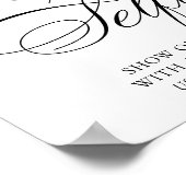 Elegant Selfie Black Script | Uw hashtag Poster (Hoek)