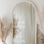 Elegant Selfie Mirror Wedding Welcome Sign Decal