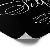 Elegant Selfie Smile White Script | Uw hashtag Poster (Hoek)