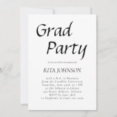 Elegant Senior Afstudeerder Party Black White Afst Kaart (Voorkant)