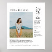 Elegant Senior Jaar Foto Poster (Voorkant)