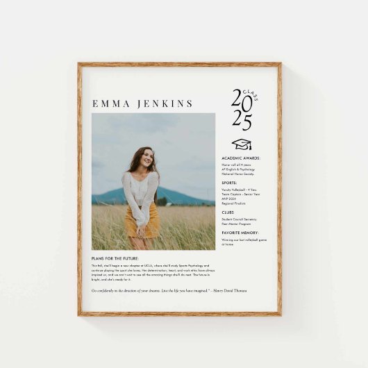 Elegant Senior Jaar Foto Poster