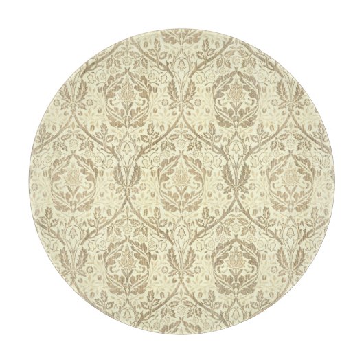 Elegant sepia bruin bloempatroon snijplank (Voorkant)