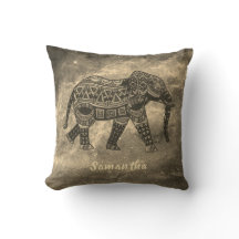 Elegant Sepia en Black Artistic Elephant