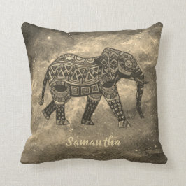 Elegant Sepia en Black Artistic Elephant Kussen