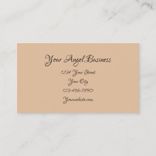 Elegant Sepia Floral Angel Card Reading Visitekaartje (Achterkant)