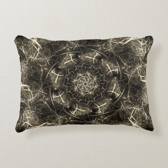 Elegant Sepia Fractal Pillow Accent Kussen (Voorkant)