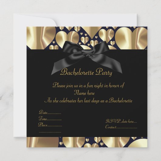 ELEGANT SEPIA hart BACHELORETTE INVITATIE Kaart (Voorkant)