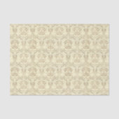 Elegant sepia tan bloempatroon tissuepapier (Voorkant)
