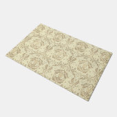 Elegant Sepia Tane Bloemmotief Deurmat (Schuin)