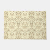 Elegant Sepia Tane Bloemmotief Deurmat (Voorkant)