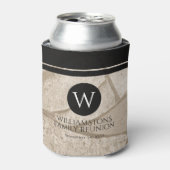 Elegant Sepia Toned Crack Stones Blikjeskoeler (Blikje Voorkant)