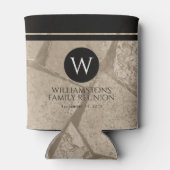 Elegant Sepia Toned Crack Stones Blikjeskoeler (Achterkant)