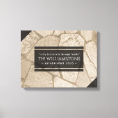 Elegant Sepia Toned Crack Stones Canvas Afdruk (Voorkant)