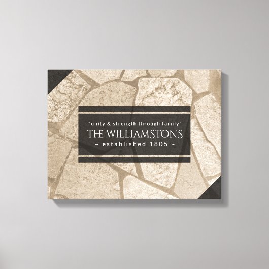 Elegant Sepia Toned Crack Stones Canvas Afdruk (Voorkant)