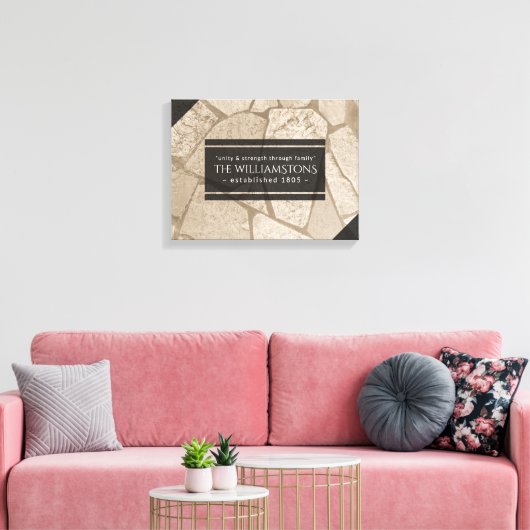 Elegant Sepia Toned Crack Stones Canvas Afdruk (Insitu (Woonkamer))