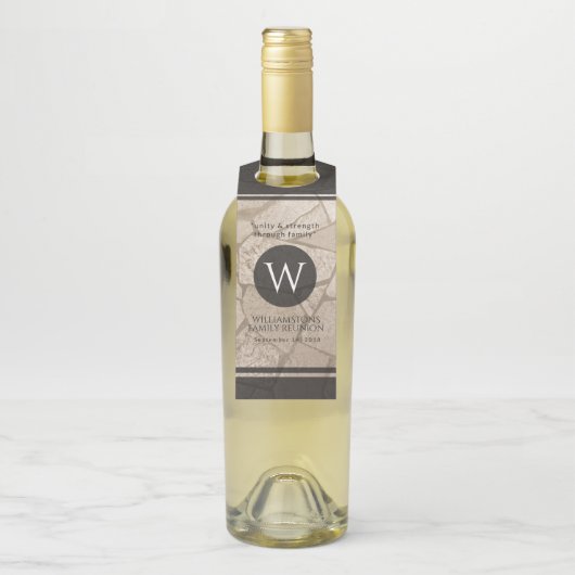 Elegant Sepia Toned Crack Stones Flessenhanger (Op fles)