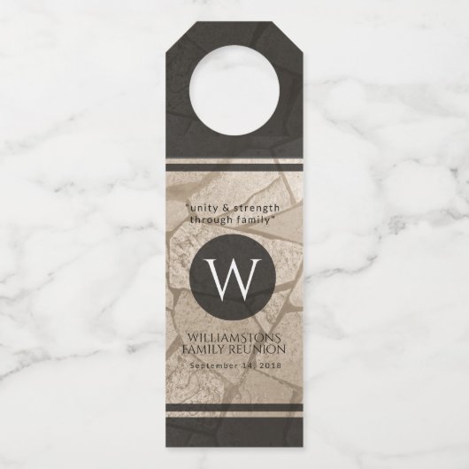 Elegant Sepia Toned Crack Stones Flessenhanger (Achterkant)