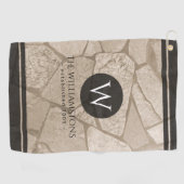 Elegant Sepia Toned Crack Stones Golfhanddoek (Horizontaal)