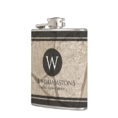 Elegant Sepia Toned Crack Stones Heupfles (Links)