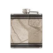 Elegant Sepia Toned Crack Stones Heupfles (Achterkant)