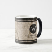 Elegant Sepia Toned Crack Stones Magische Mok (Voorkant rechts)