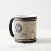 Elegant Sepia Toned Crack Stones Magische Mok (Voorkant links)