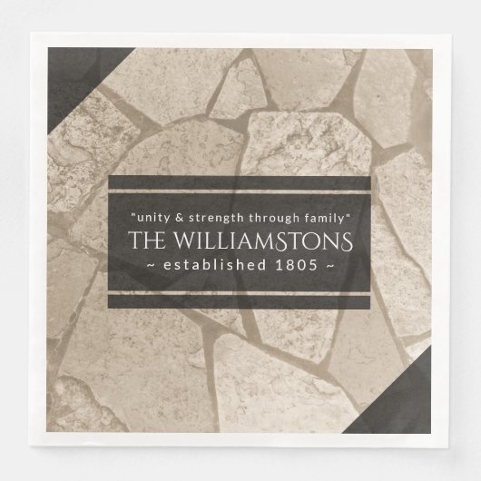 Elegant Sepia Toned Crack Stones Servet (Voorkant)