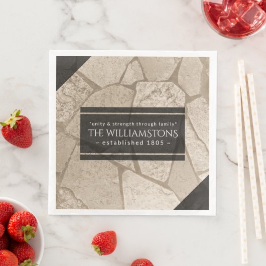 Elegant Sepia Toned Crack Stones Servet (Insitu)