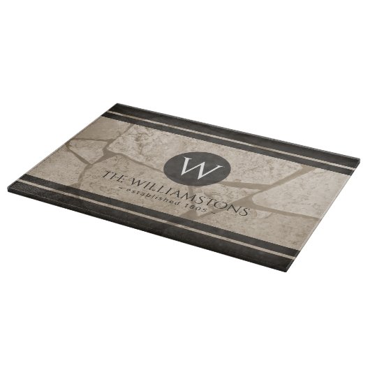 Elegant Sepia Toned Crack Stones Snijplank (Hoek)