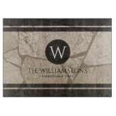 Elegant Sepia Toned Crack Stones Snijplank (Voorkant)