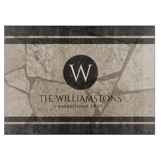 Elegant Sepia Toned Crack Stones Snijplank (Voorkant)