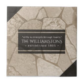 Elegant Sepia Toned Crack Stones Tegeltje (Voorkant)