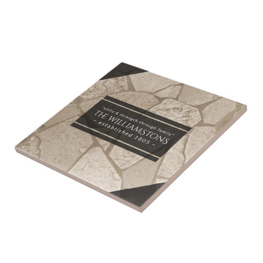 Elegant Sepia Toned Crack Stones Tegeltje (Zijkant)