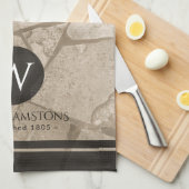 Elegant Sepia Toned Crack Stones Theedoek (Quarter Fold)