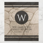 Elegant Sepia Toned Crack Stones Wijn Etiket (Enkel label)