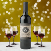 Elegant Sepia Toned Crack Stones Wijn Etiket