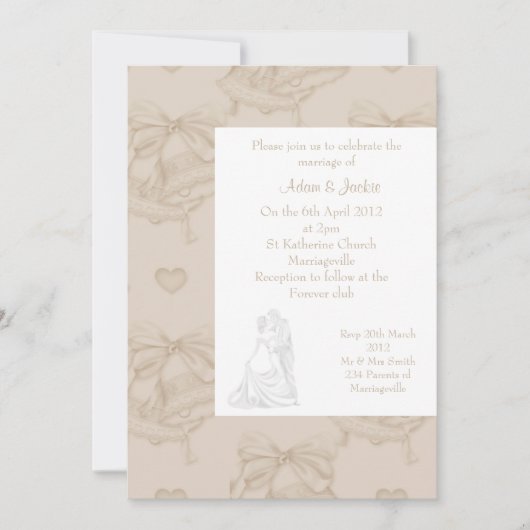 ELEGANT SEPIA WEDDING BELL INVITATION KAART (Voorkant)