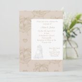 ELEGANT SEPIA WEDDING BELL INVITATION KAART (Staand voorkant)