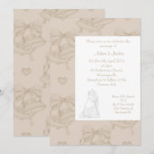 ELEGANT SEPIA WEDDING BELL INVITATION KAART (Voorkant / Achterkant)