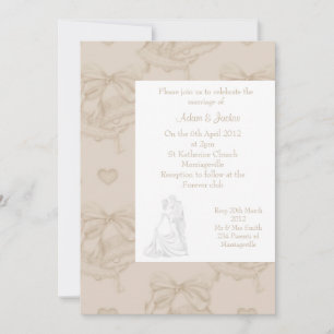 ELEGANT SEPIA WEDDING BELL INVITATION KAART