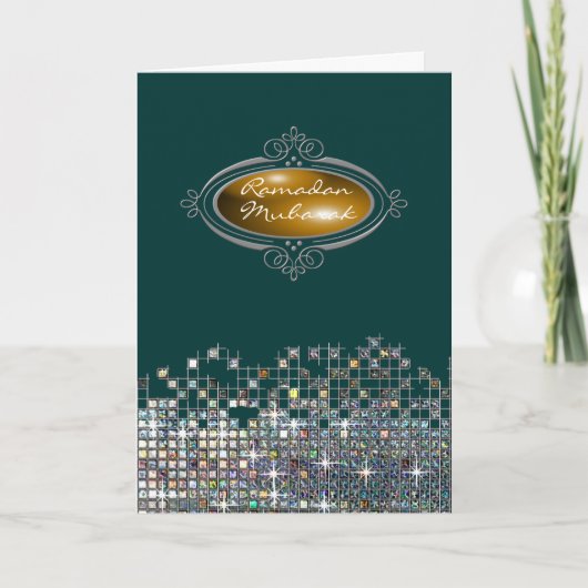 Elegant Sequin Ramadan Mubarak Kaart (Voorkant)