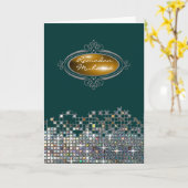 Elegant Sequin Ramadan Mubarak Kaart (Gele Bloem)