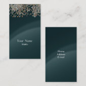 Elegant Sequins Dark Green Visitekaartje (Voorkant / Achterkant)