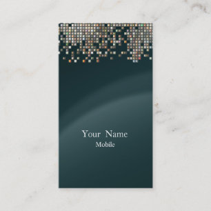Elegant Sequins Dark Green Visitekaartje