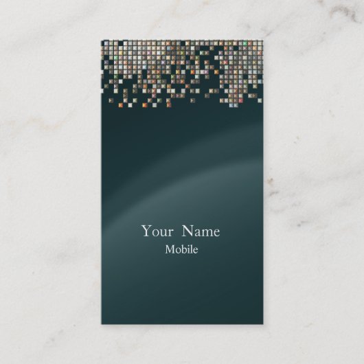 Elegant Sequins Dark Green Visitekaartje (Voorkant)