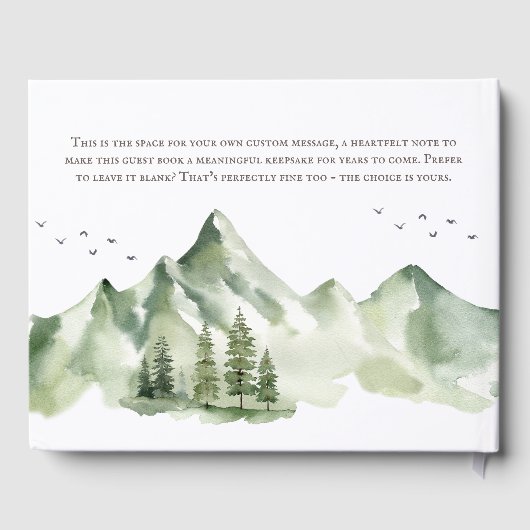 Elegant sereen groen berglandschap gastenboek (Achterkant)