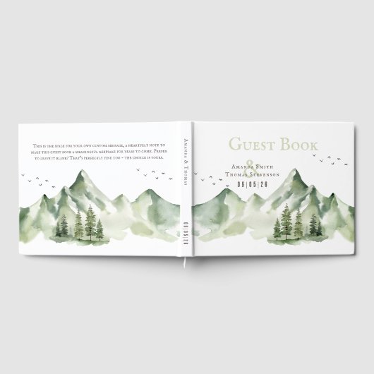 Elegant sereen groen berglandschap gastenboek (Volledig)