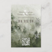 Elegant sereen groen berglandschap QR-code Informatiekaartje (Achterkant)